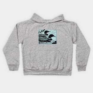 Loons on a pond Kids Hoodie